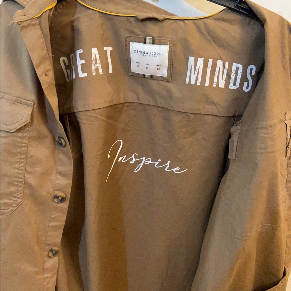 Denim & Flower by Ricky Singh khaki field jacket or utility overshirt - Picture 6 of 9